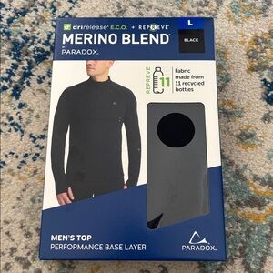Paradox Black Merino Blend Men's Base Layer